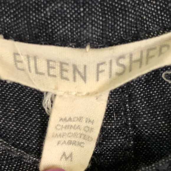 Eileen Fisher Linen Chambray Gray Shirt Dress - Picture 3 of 8